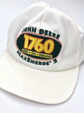 VTG John Deere 1760 Max Emerge 2 SnapBack Hat Cap White K Products